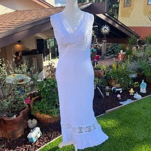 white lace maxi dress 🤍